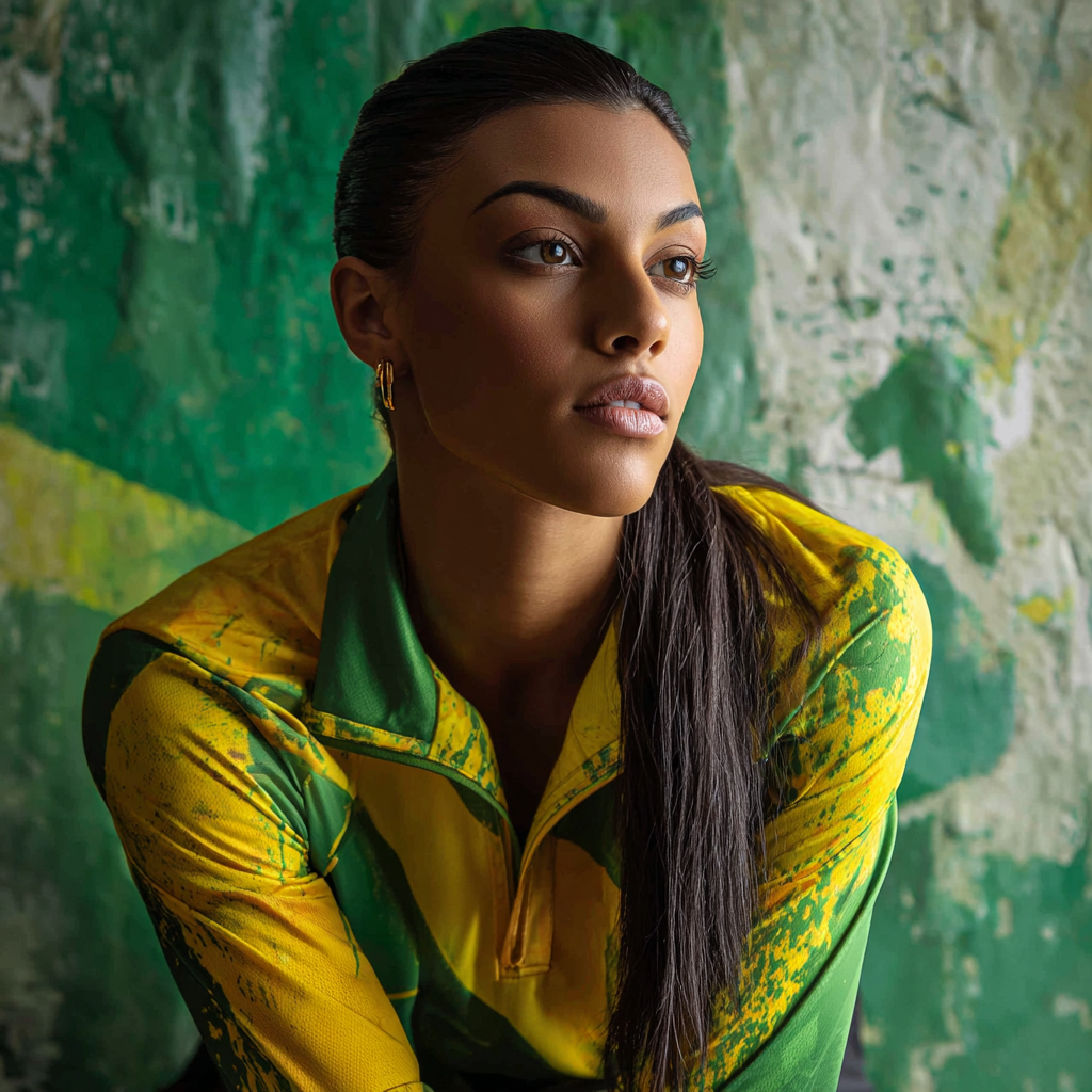 Elegant Brazilian Woman in Stylish Sports Attire
