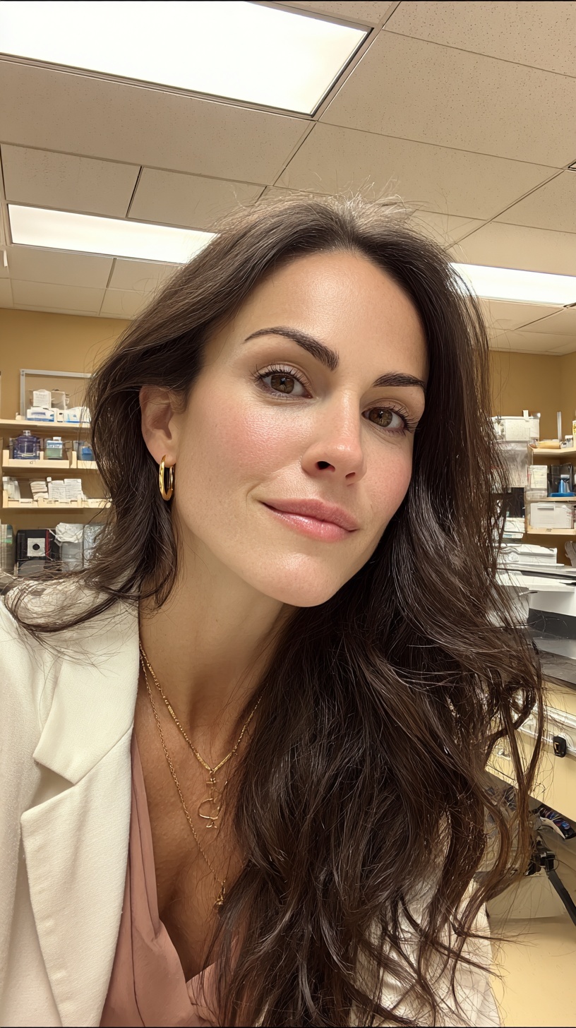 Realistic Portrait: Confident Woman in Medical Office