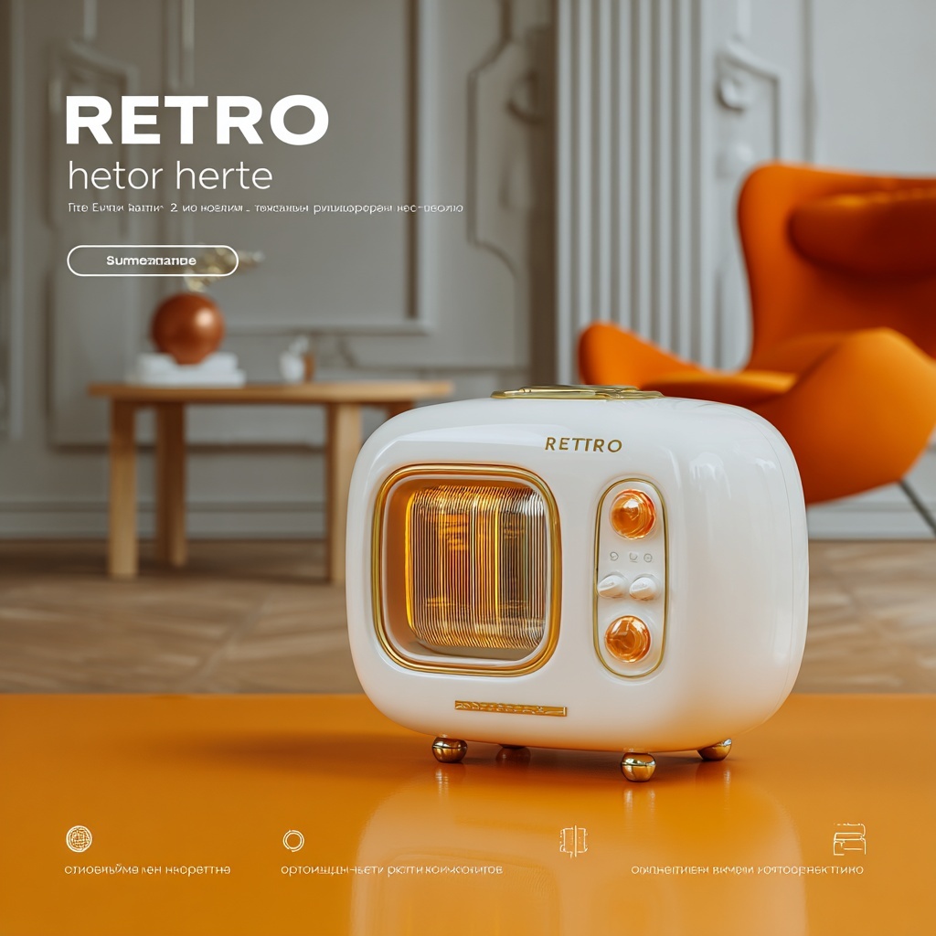 Elegant Retro Electric Heater for Modern Interiors