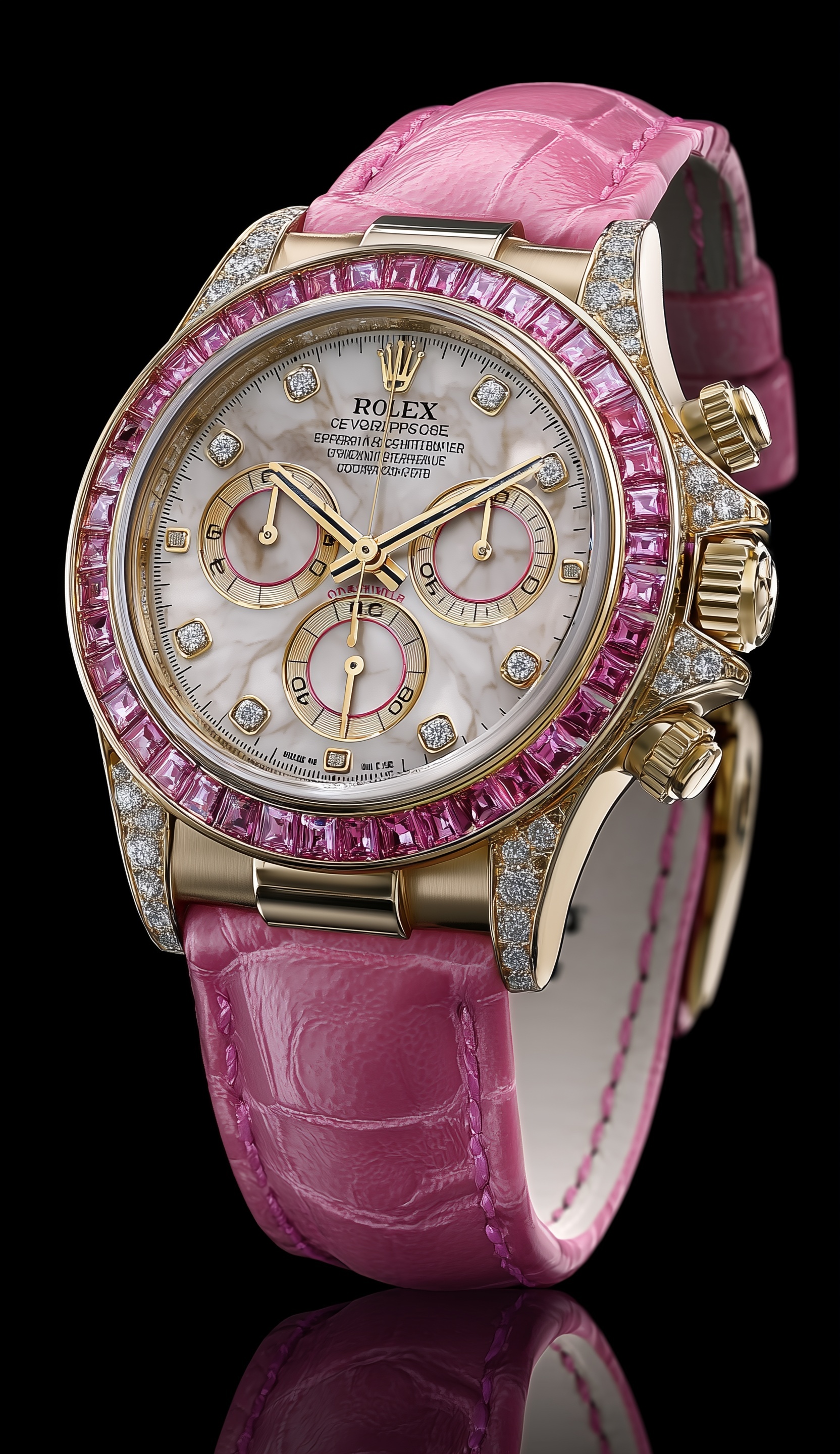 Elegant Rolex Daytona: Pink & Gold Luxury Watch
