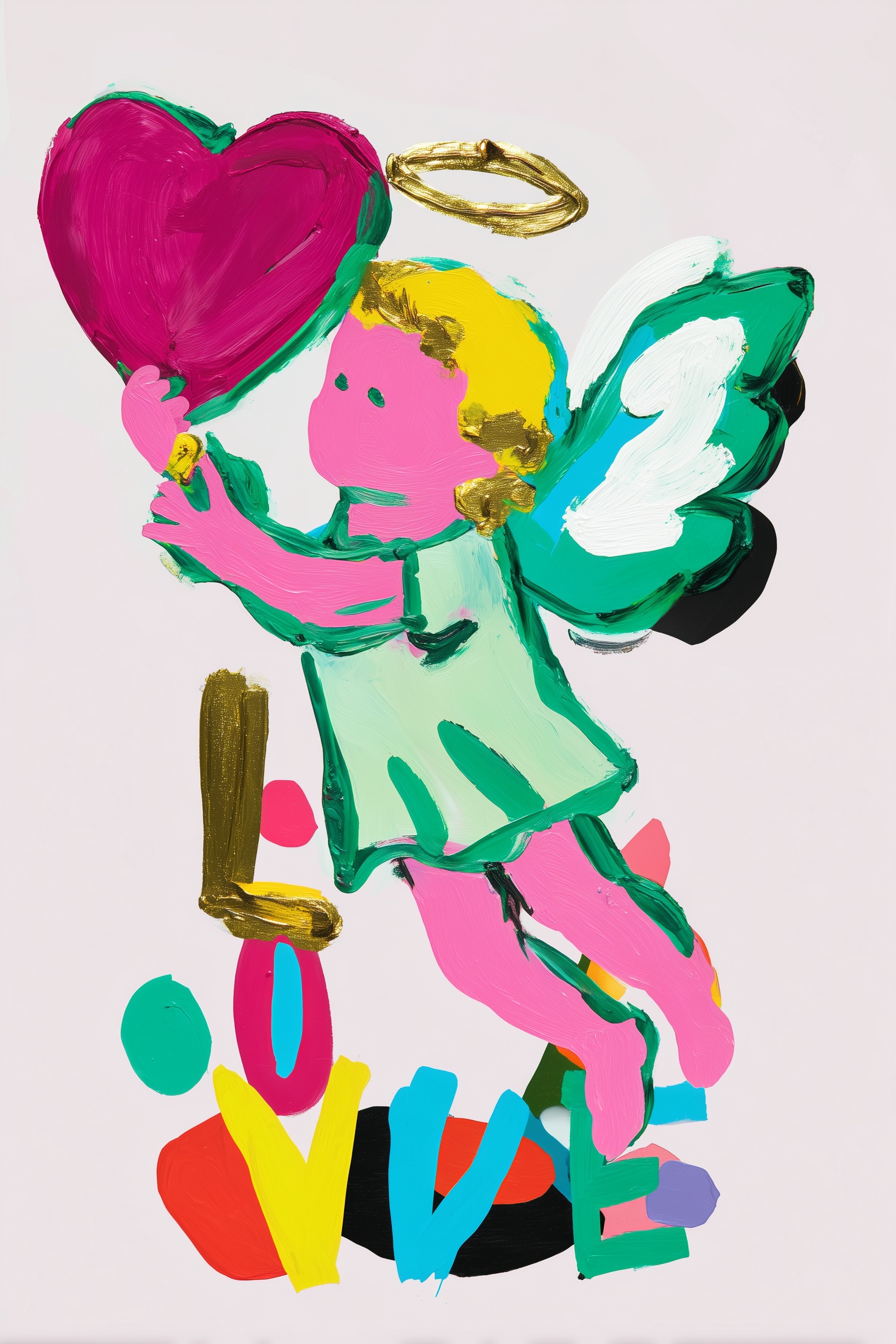 Elevate Your Space: Cherub Heart Graphic Art