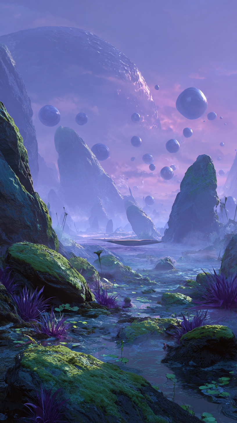 Ethereal Alien Zen Landscape