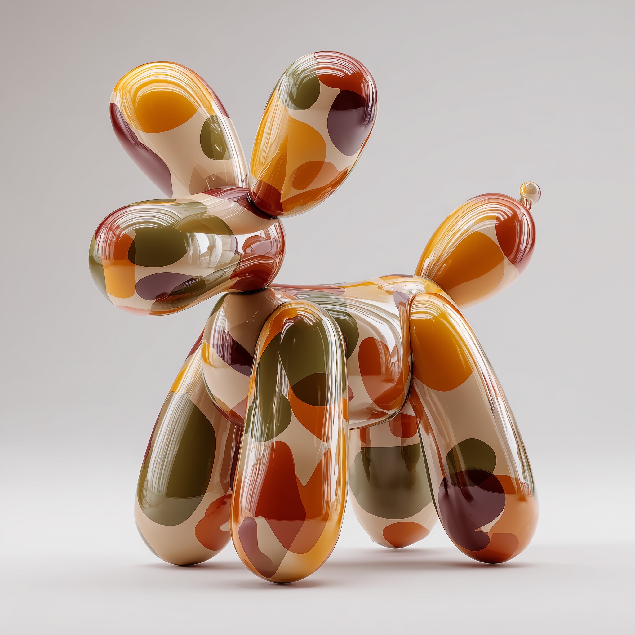 Exquisite 3D Balloon Dog Sculpture in Autumn Elegance