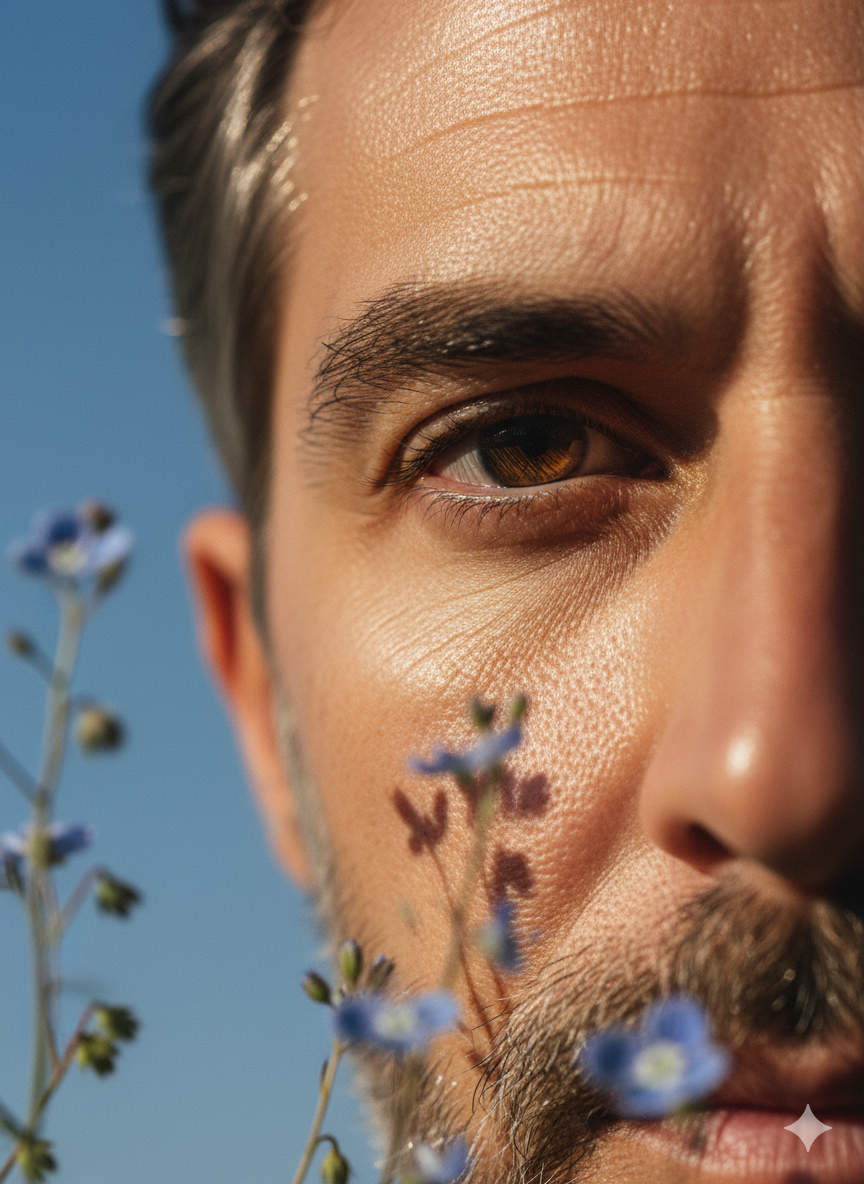 Macro Portrait: Young Mans Radiant Right Eye