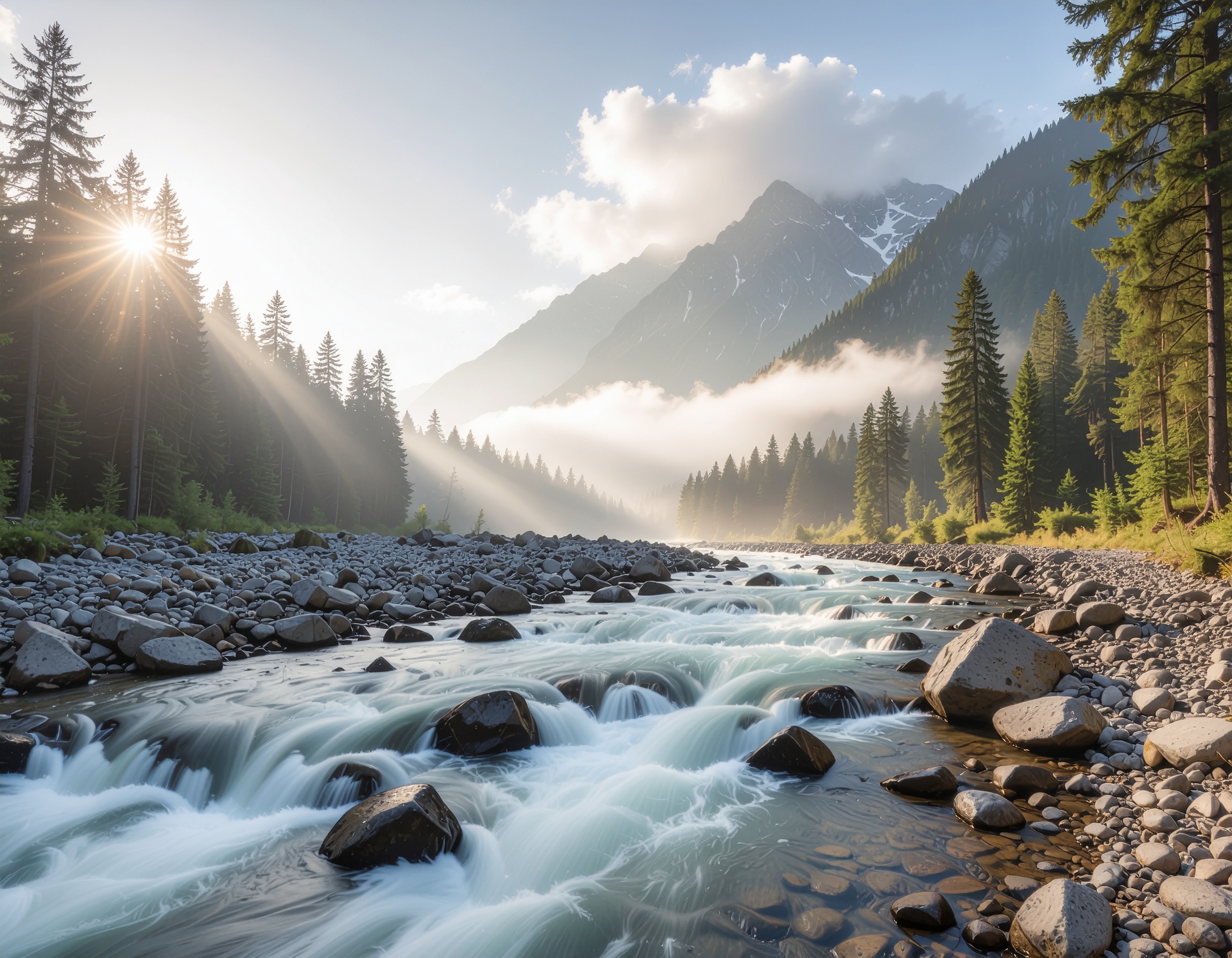 Foggy Forest Morning Landscape