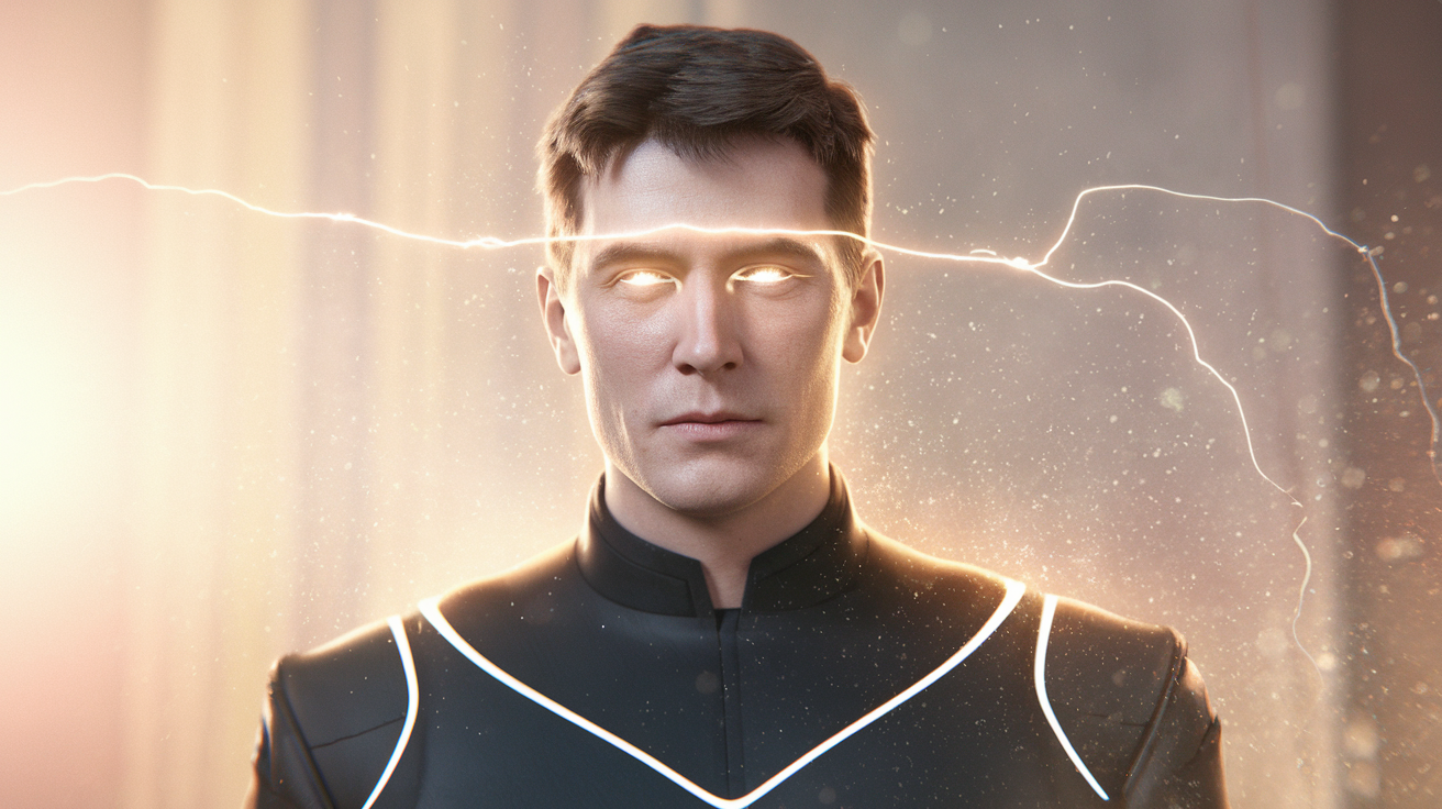 Futuristic Portrait of a Modernized Nikola Tesla