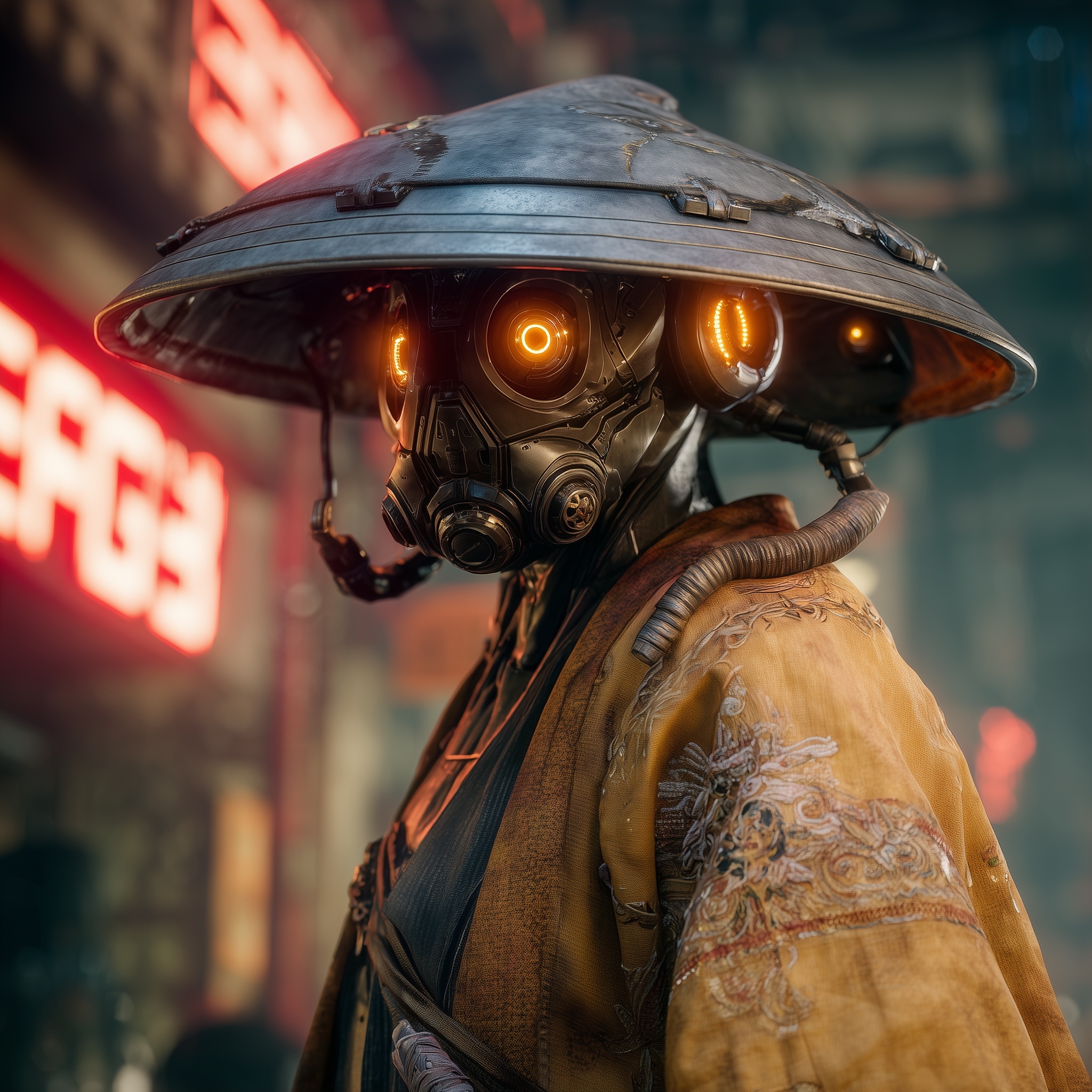 Futuristic Samurai: Biomechanical Splendor Revealed