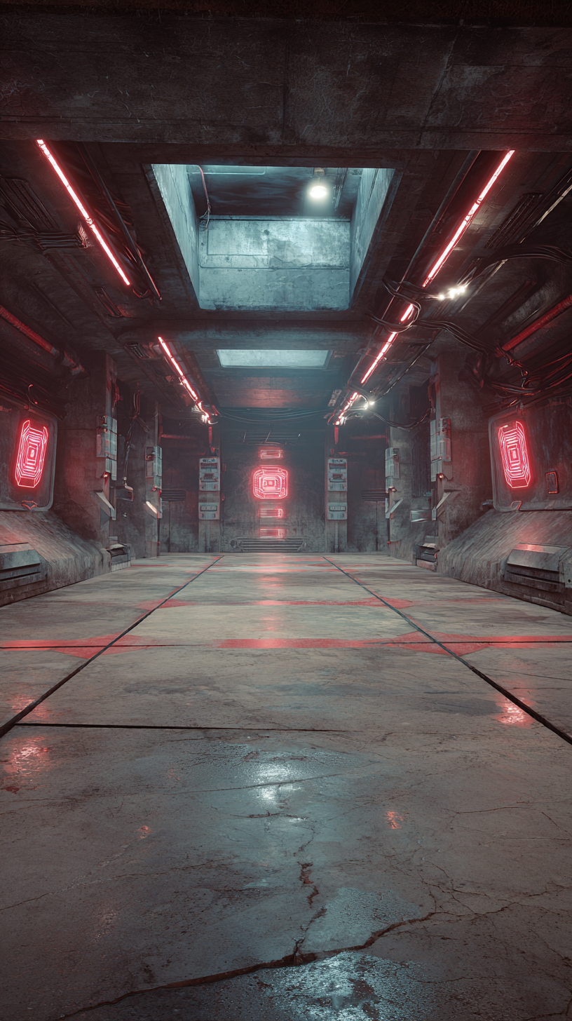 Futuristic Sci-Fi Training Chamber Interior