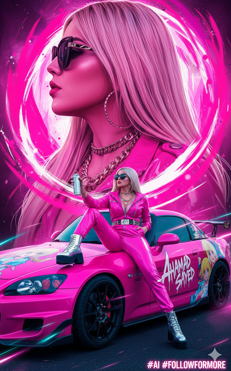 Vibrant Femme Fatale: Dynamic Poster Design