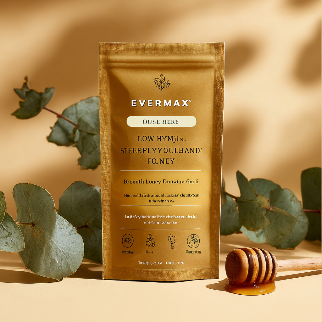 Golden Eucalyptus Honey with Wooden Dipper