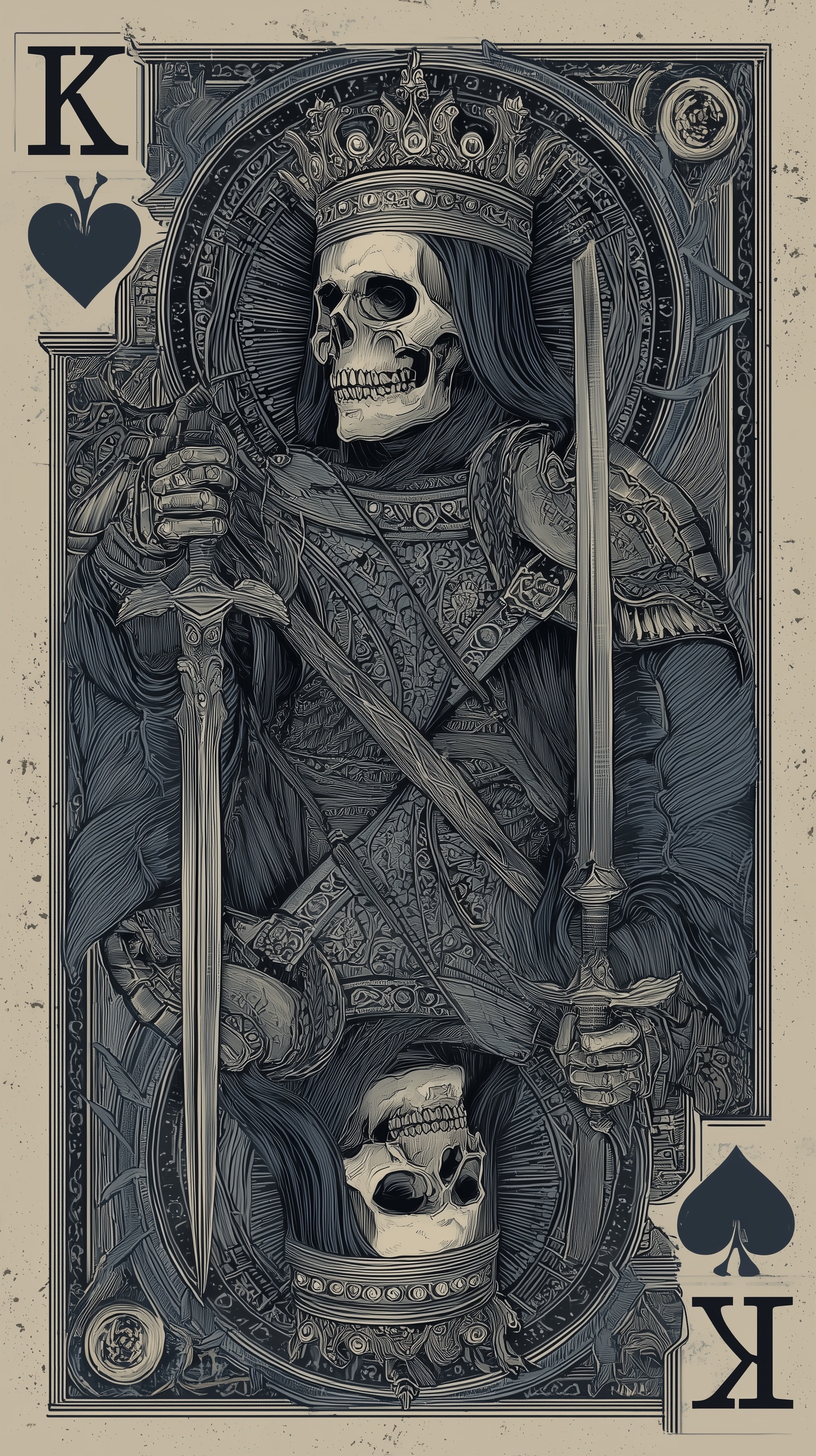 Gothic King of Hearts with Sword Art Print