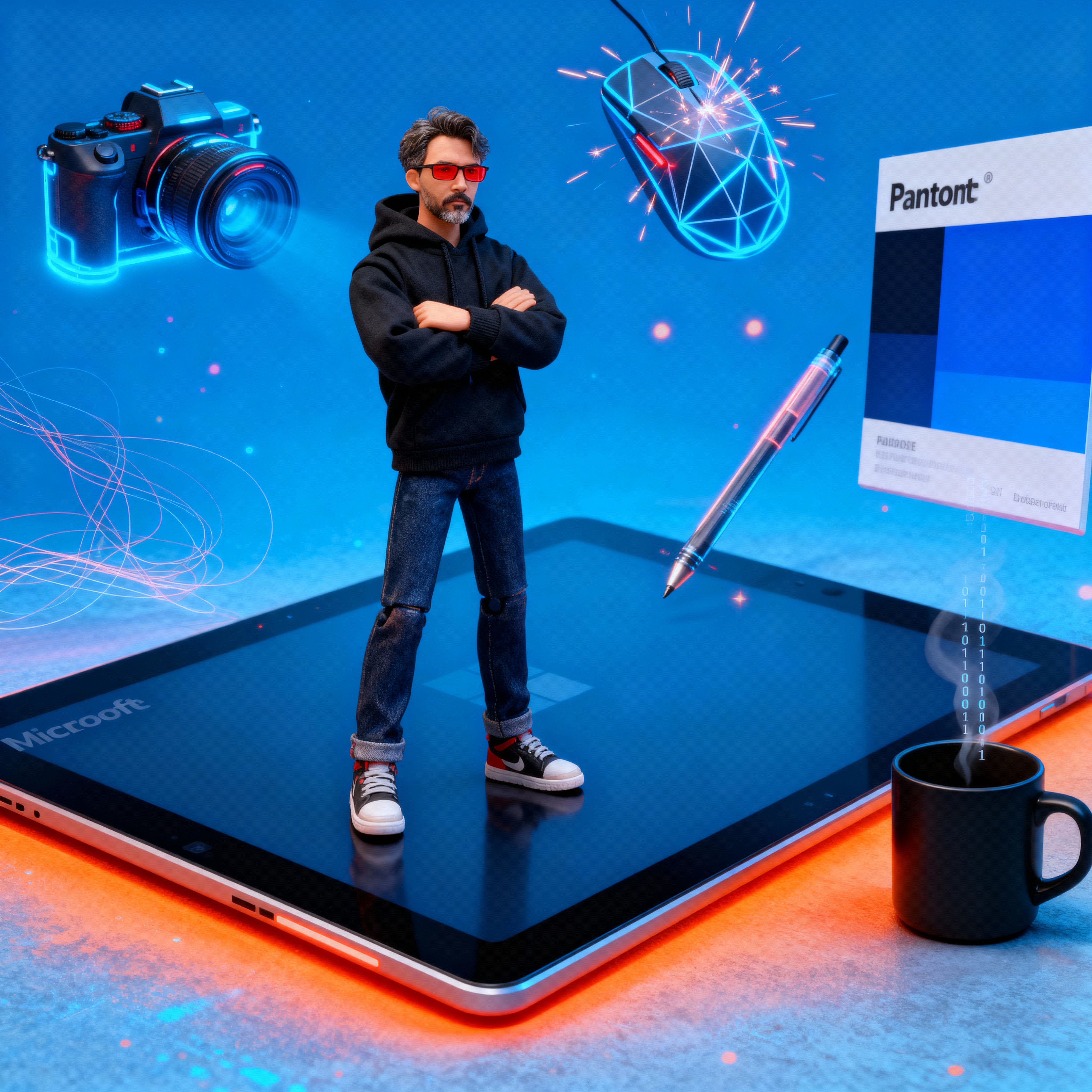 Dapper Tech Doll: Hyper-Realistic Male Portrait