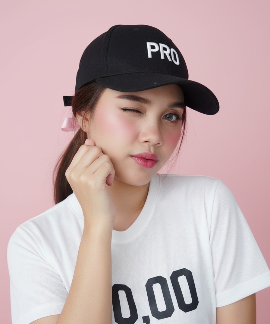 Translate Asian Woman Portrait with PRO Baseball Cap