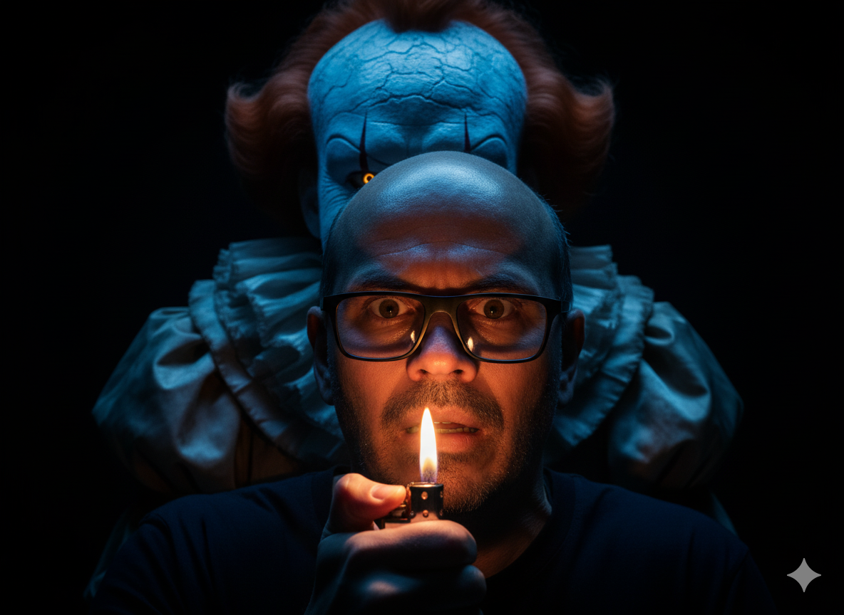 Sinister Encounter: Facing Pennywise in the Shadows