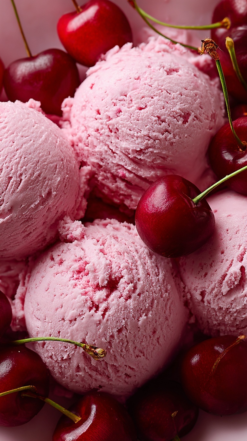 Indulge in Creamy Cherry Bliss: Ice Cream Delight