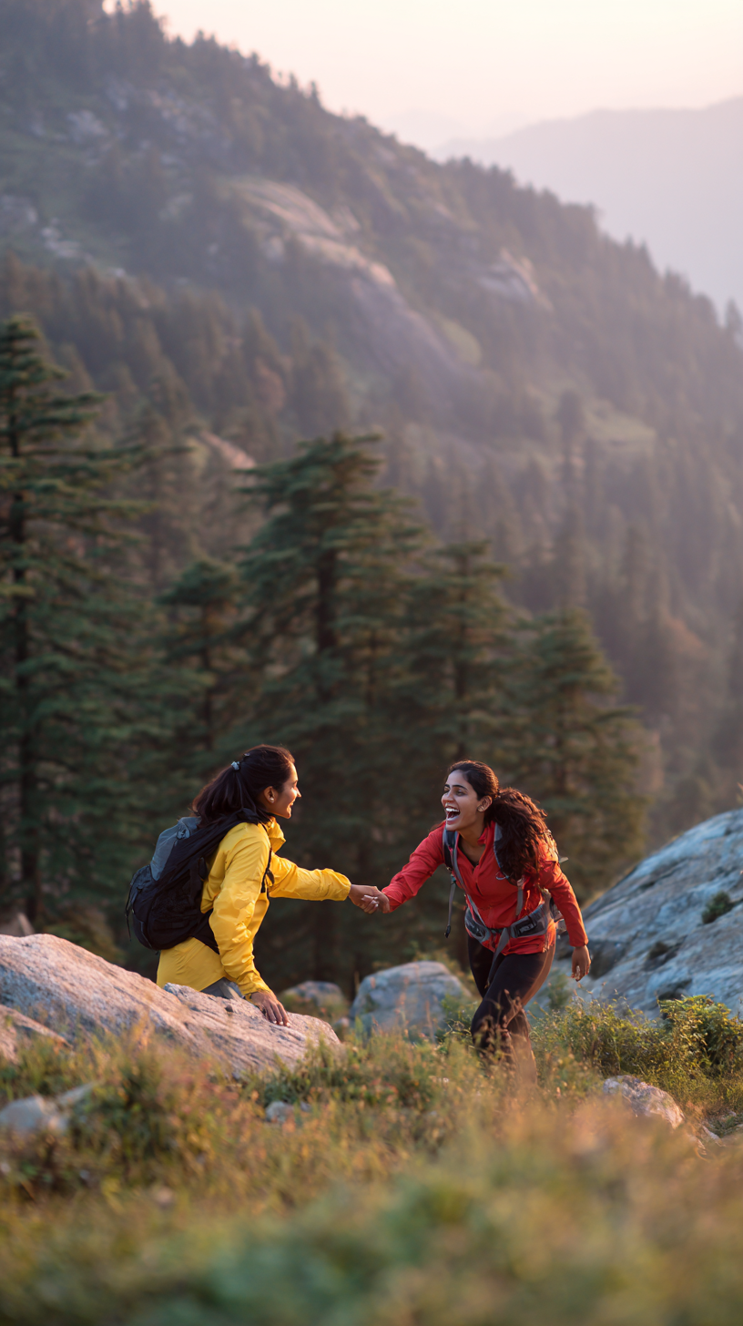 Joyful Trekking Adventure Among Friends