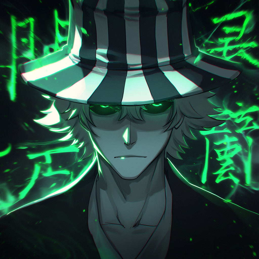 Kisuke Urahara in a Shadowy Anime Setting