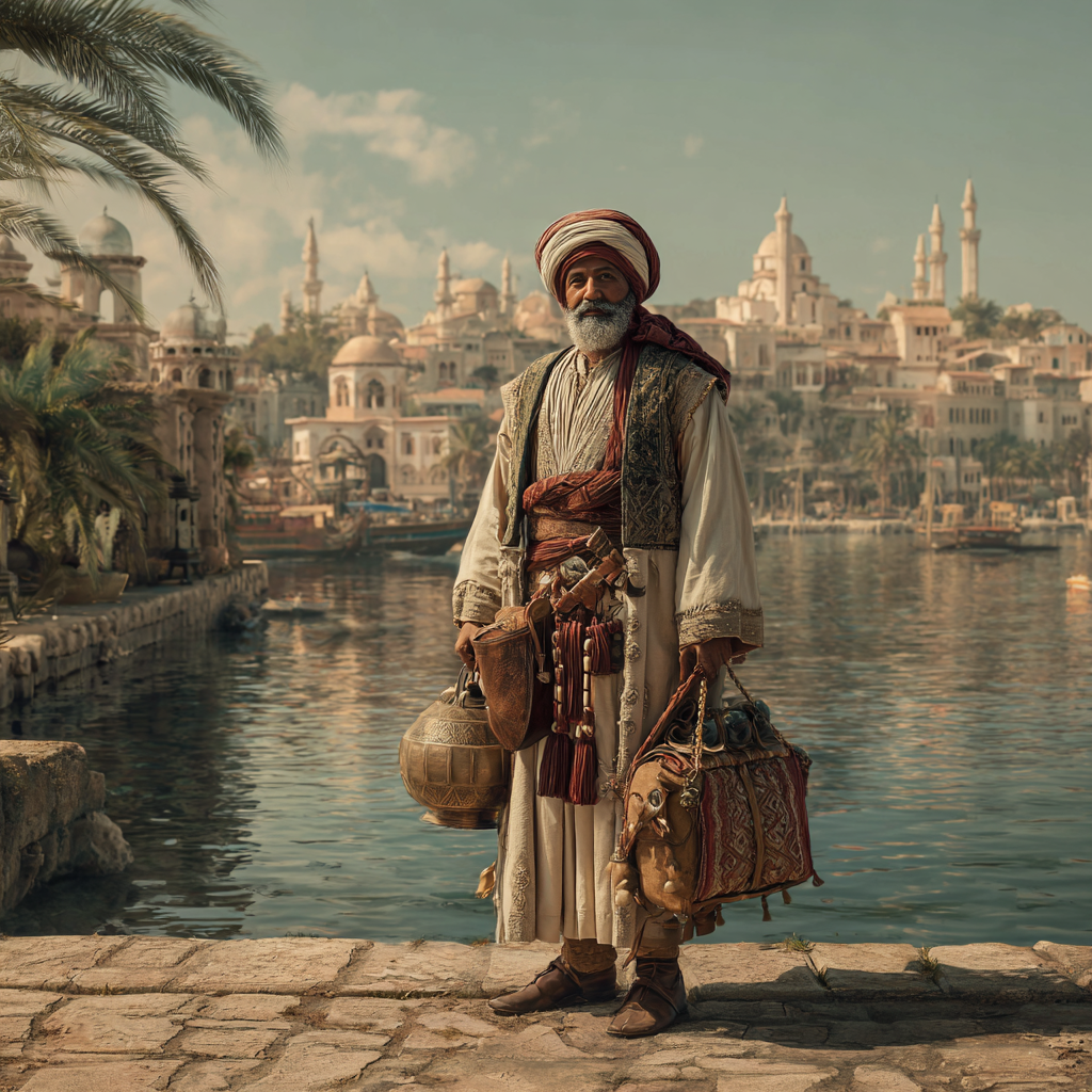 Kuwaiti Man in Ottoman Fashion in an Arabian Sultan City