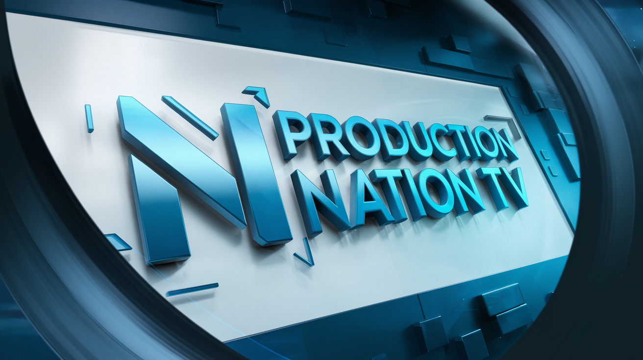 Logo 3D de Production Nation TV dans un Design Épuré