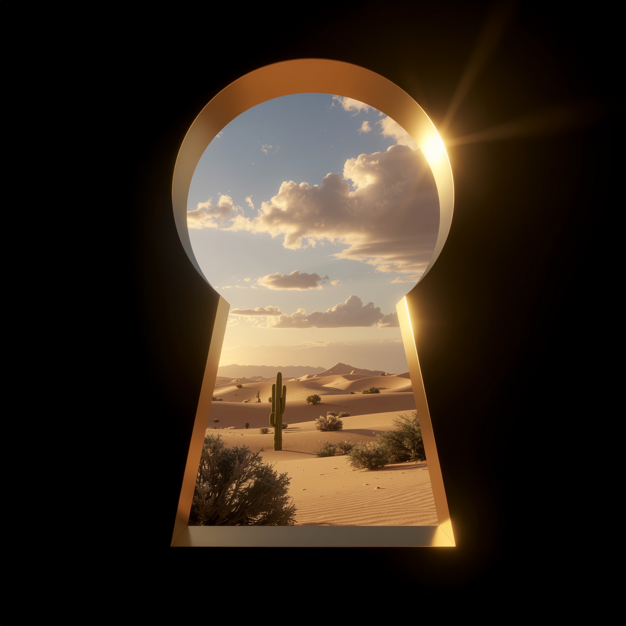 Golden Keyhole to Mythical Desert
