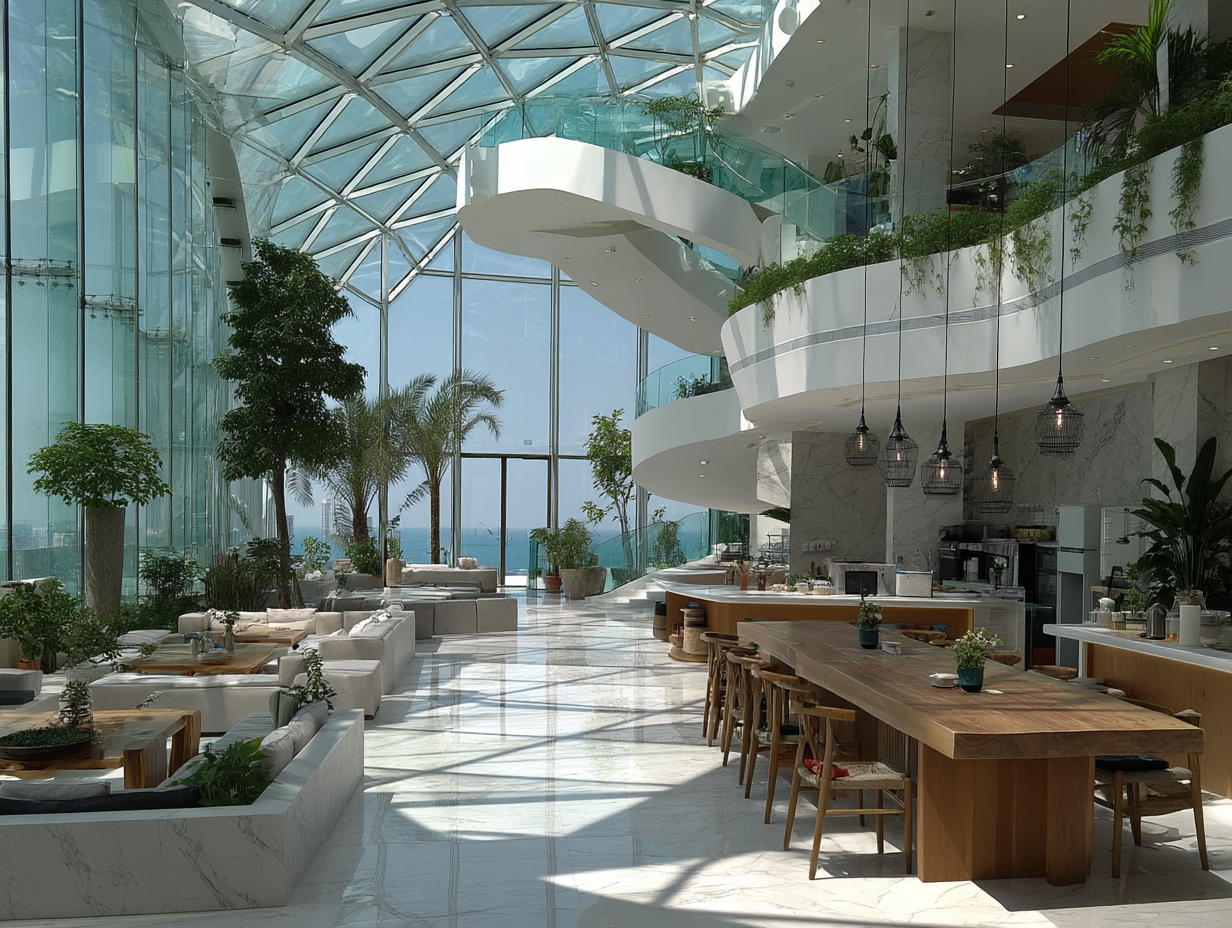 Luxurious Japanese Styled Hotel Lobby Noodle Bar
