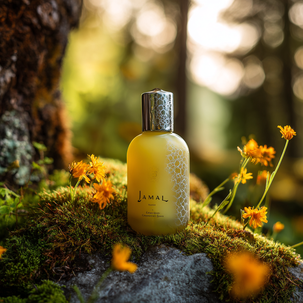 Luxury Shower Gel Bottle Surrounded by Nature
