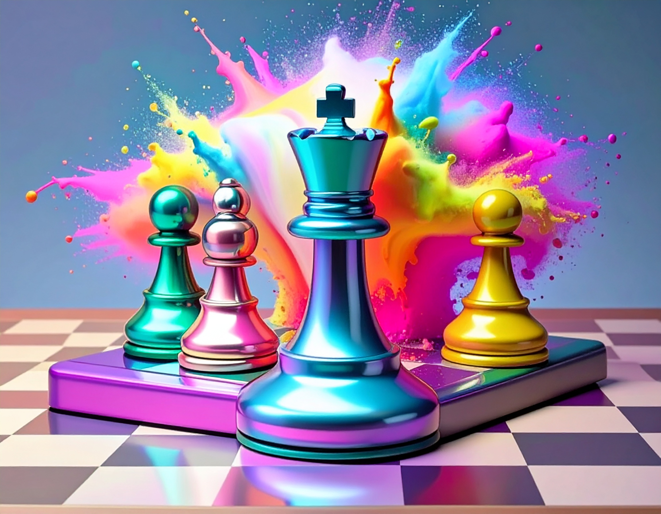 Colorful Chess Board Concept