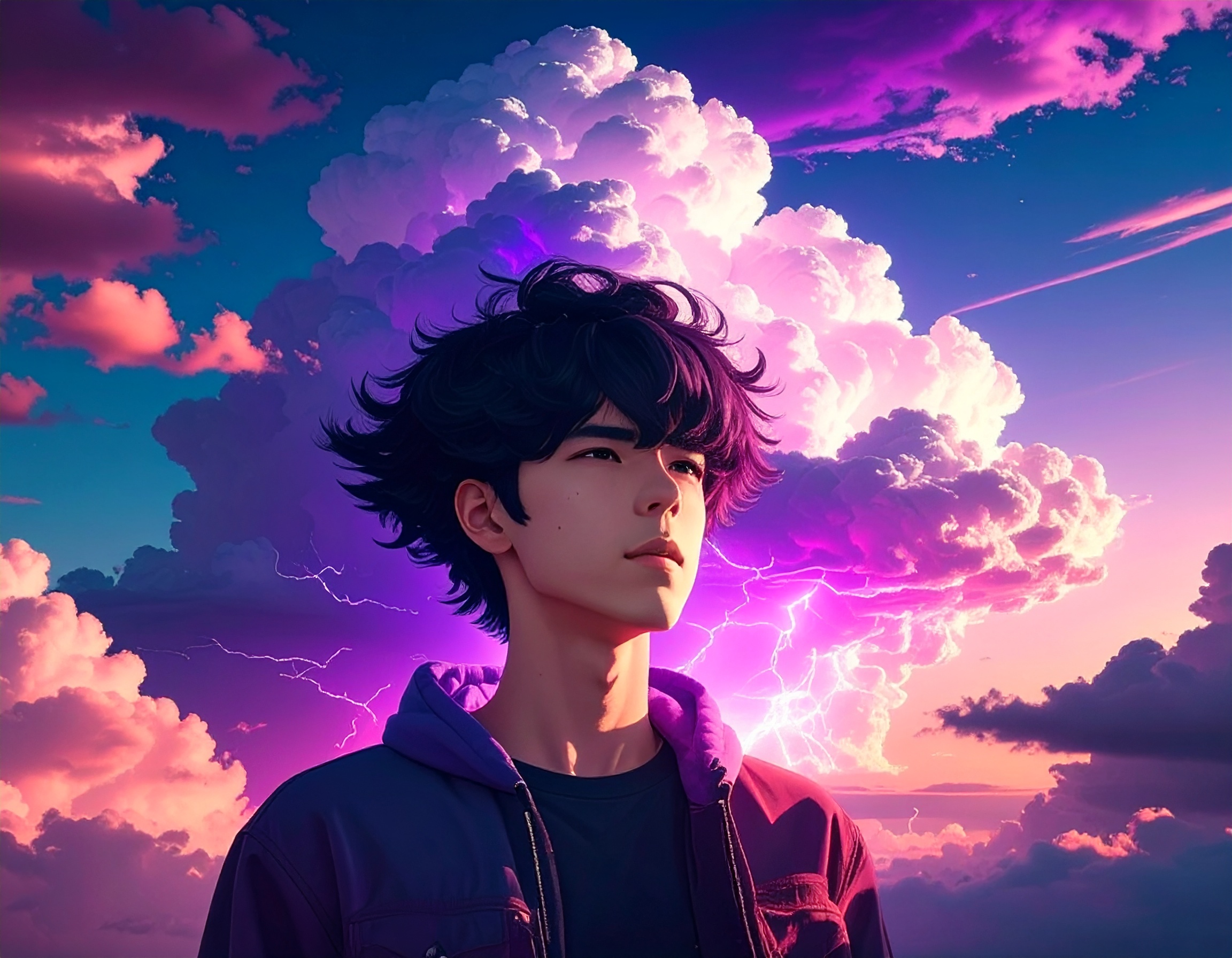 Anime Male Character with Black Hair