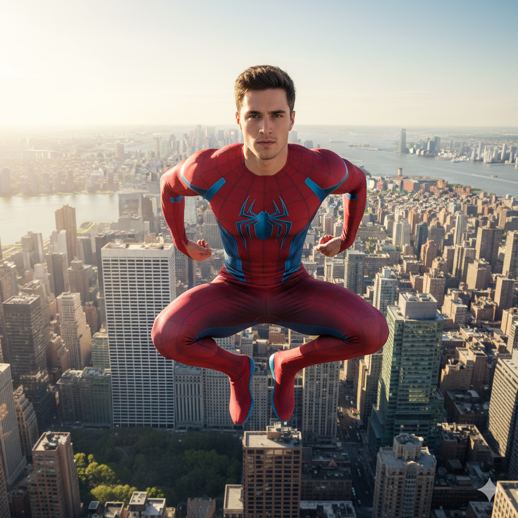 Dynamic Spider-Man Leap in NYC