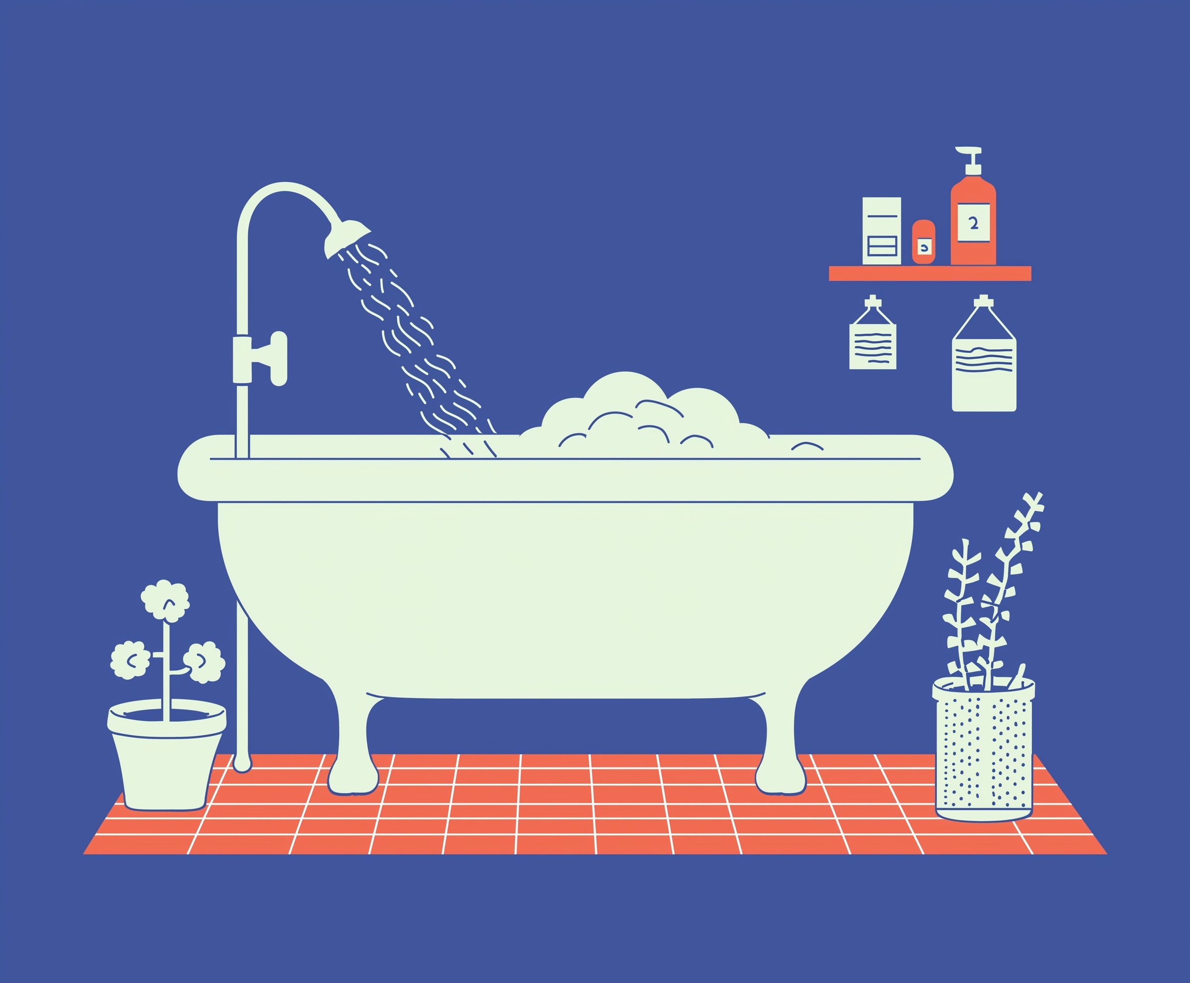 Minimalist Overflowing Bathtub Icon Design