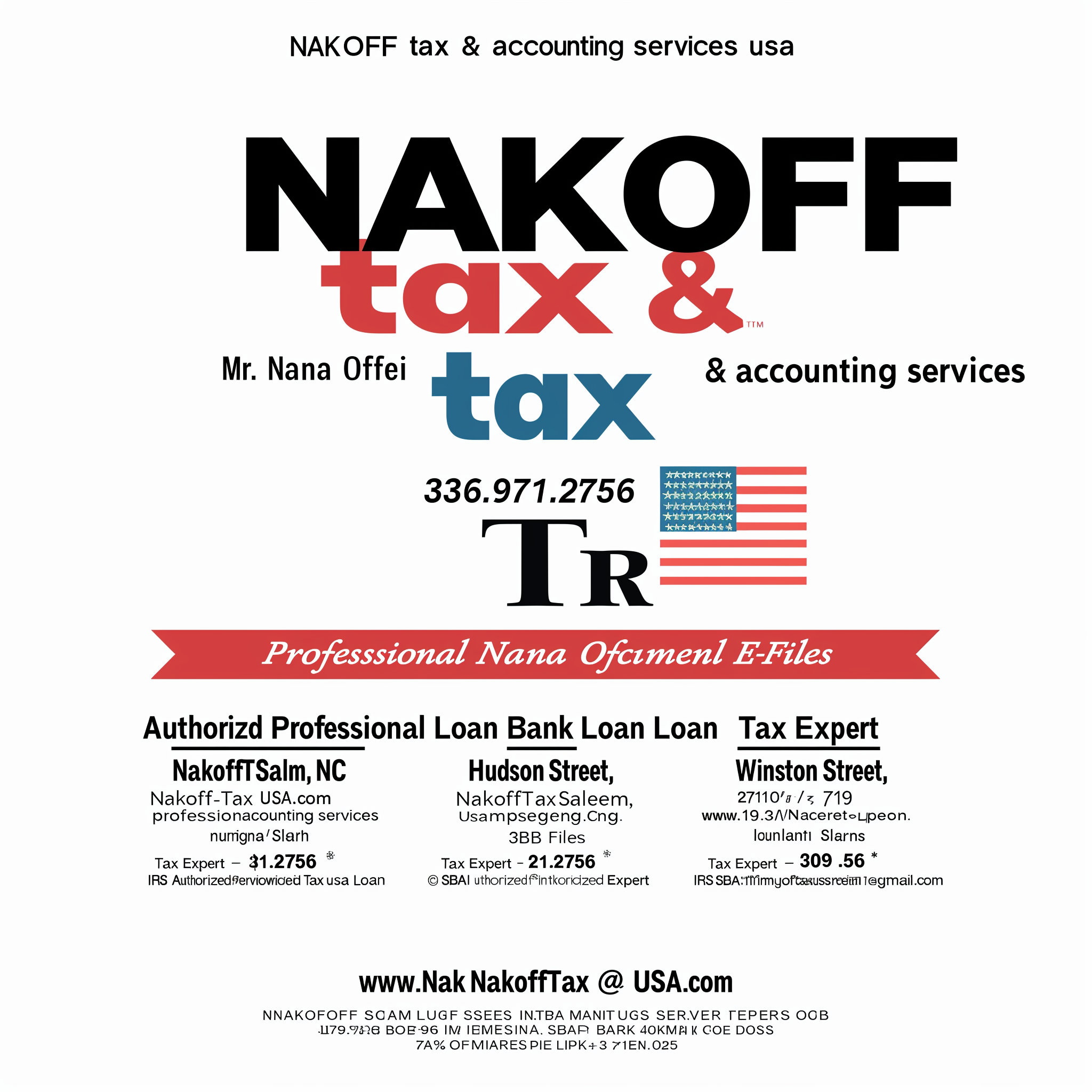 Minimalist Tax Service Logo Design with USA Flag