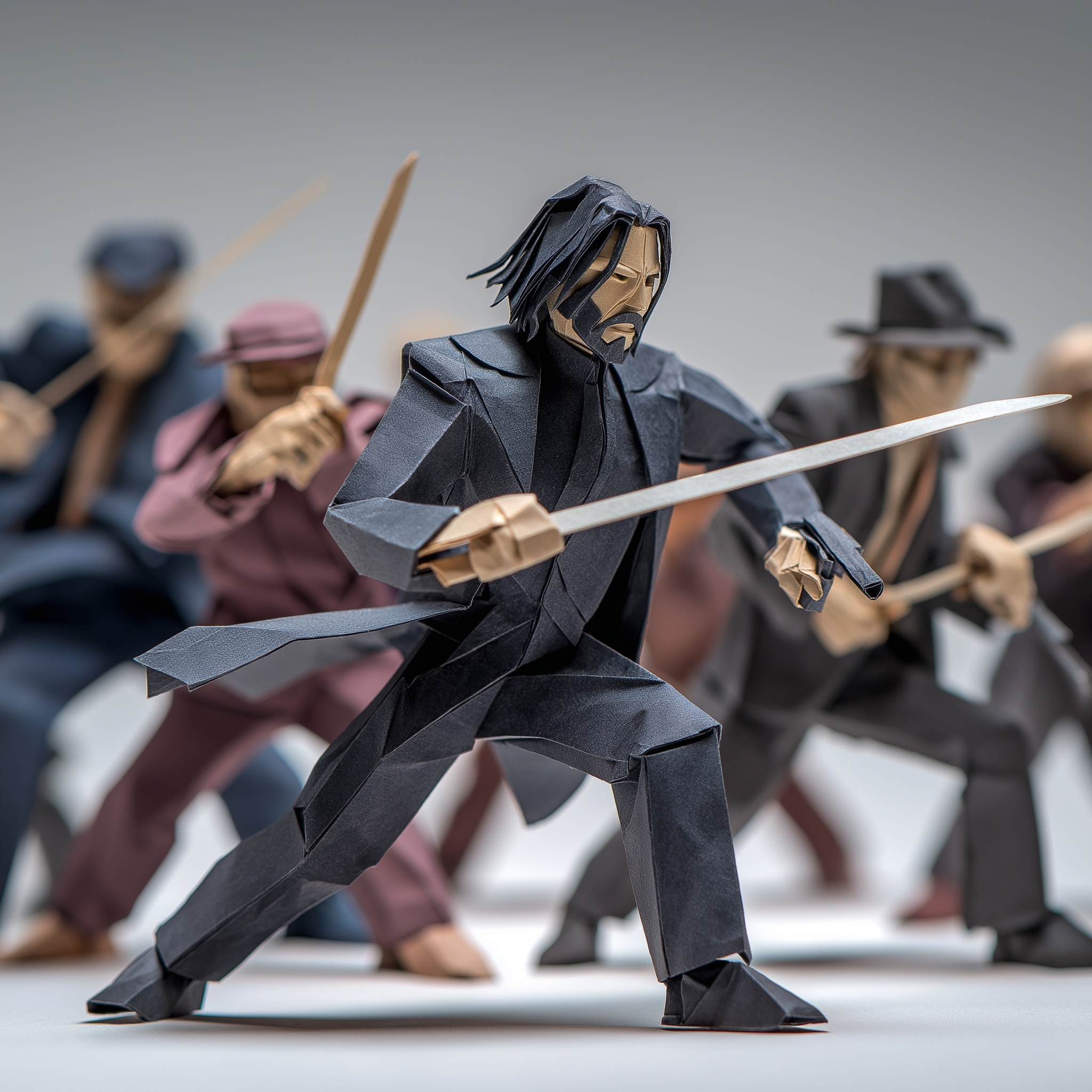 Origami Combat: John Wick's Epic Battle Unfolds