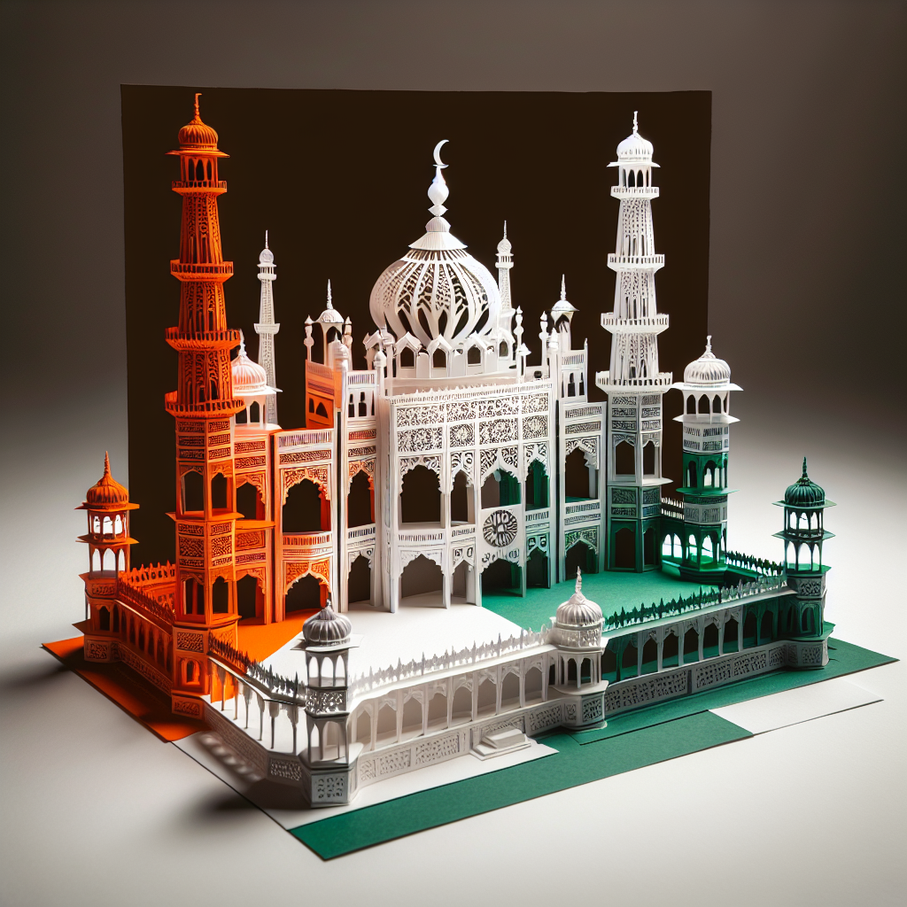 Paper-Cut Illustration with Cultural Mot