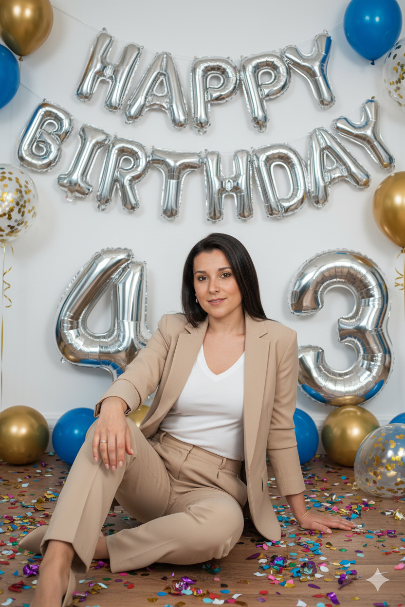 Translate AI Prompt: High-Fashion Editorial Portrait with Balloons