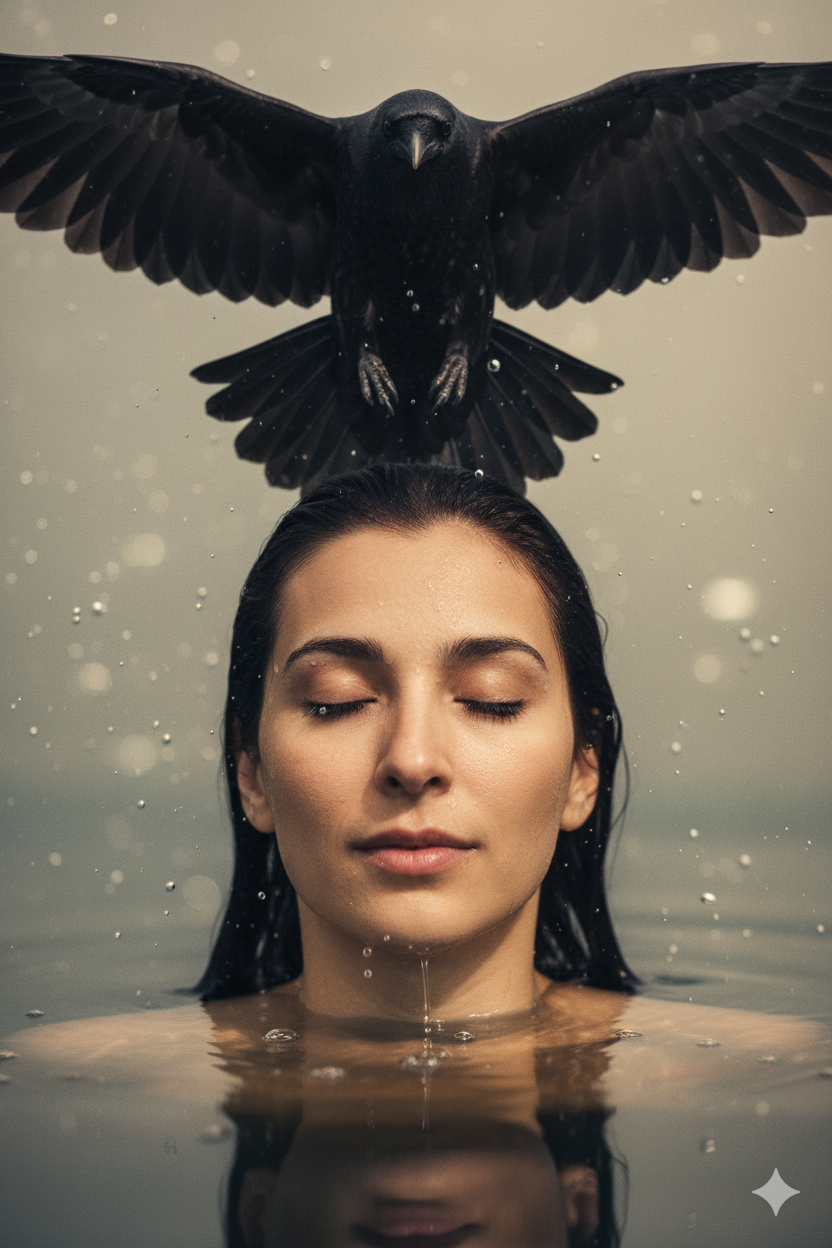 Surreal Ultra-HD Portrait: Soaked Subject Emerges