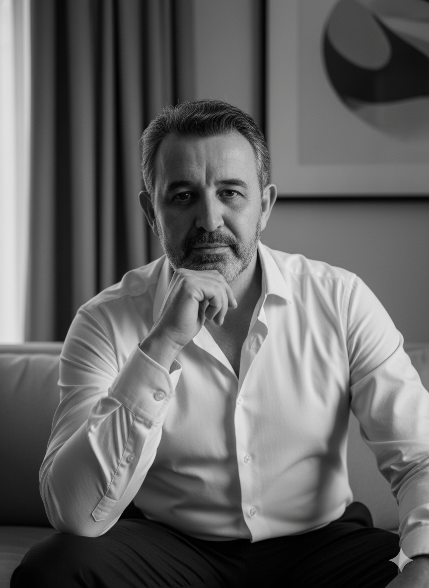 Confident Black & White Male Portrait Editorial