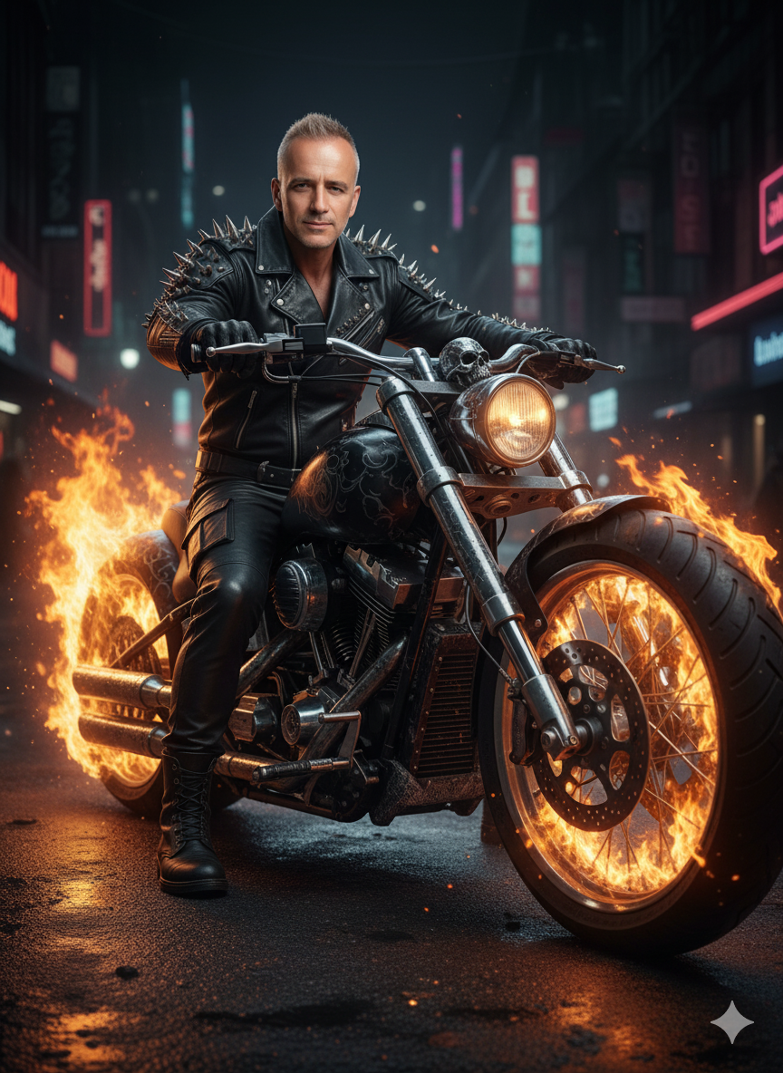 Ghost Rider Inspired Ultra-Realistic Cinematic Close-Up Shot
