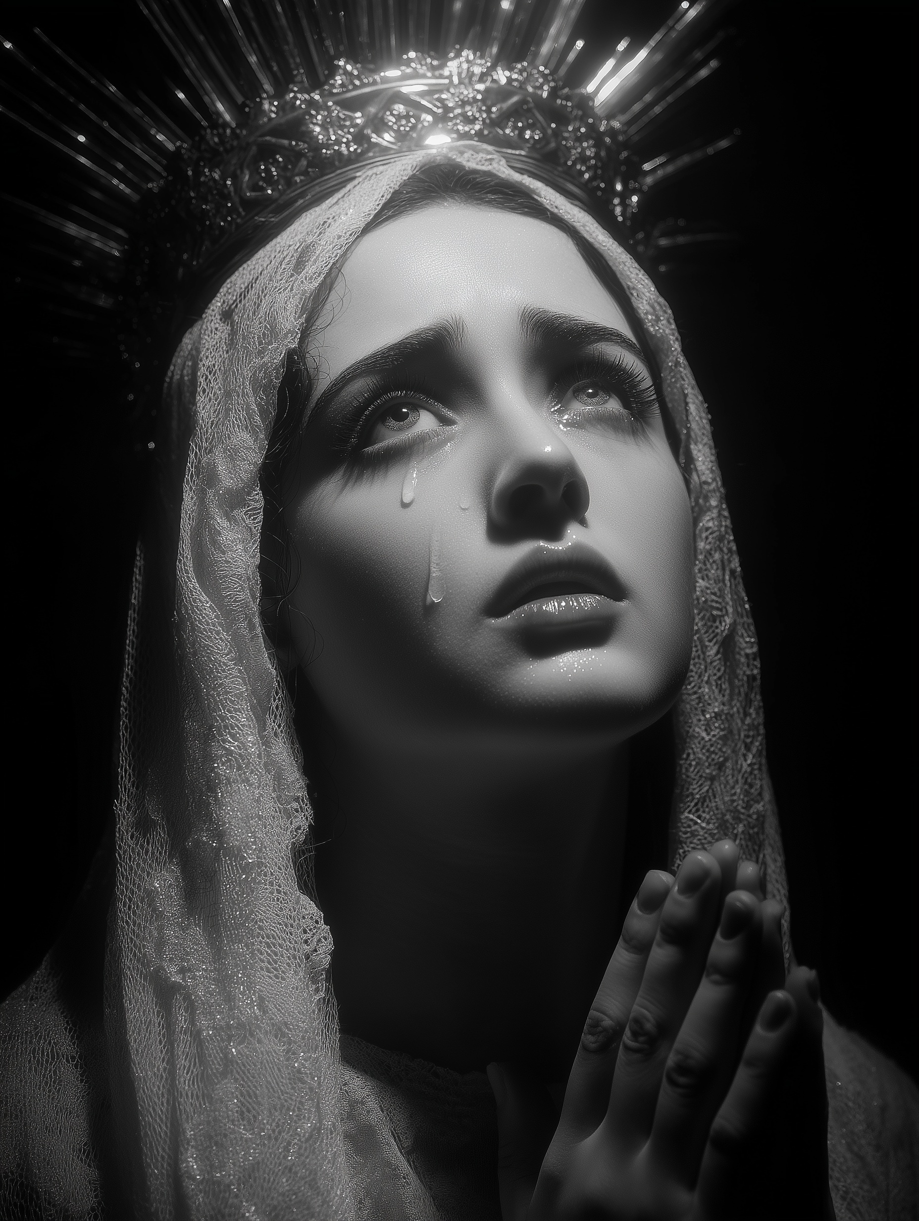 Radiant Portrait of Saint Mary in Dramatic Light