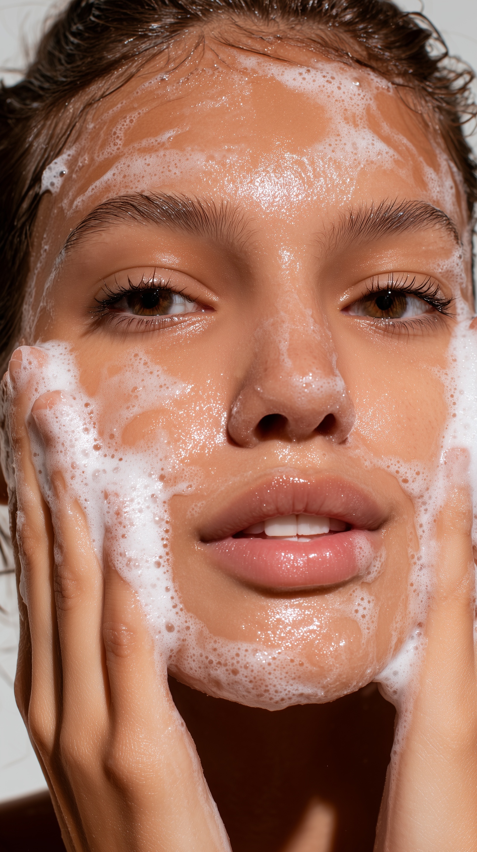 Radiant Skin: Realistic Foam Cleansing Experience