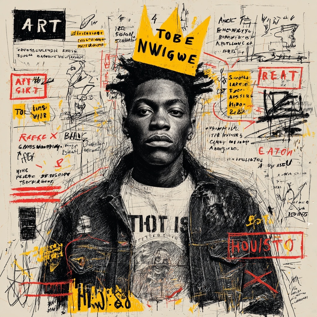 Raw Basquiat-Style T-Shirt: Tobe Nwigwe Tribute