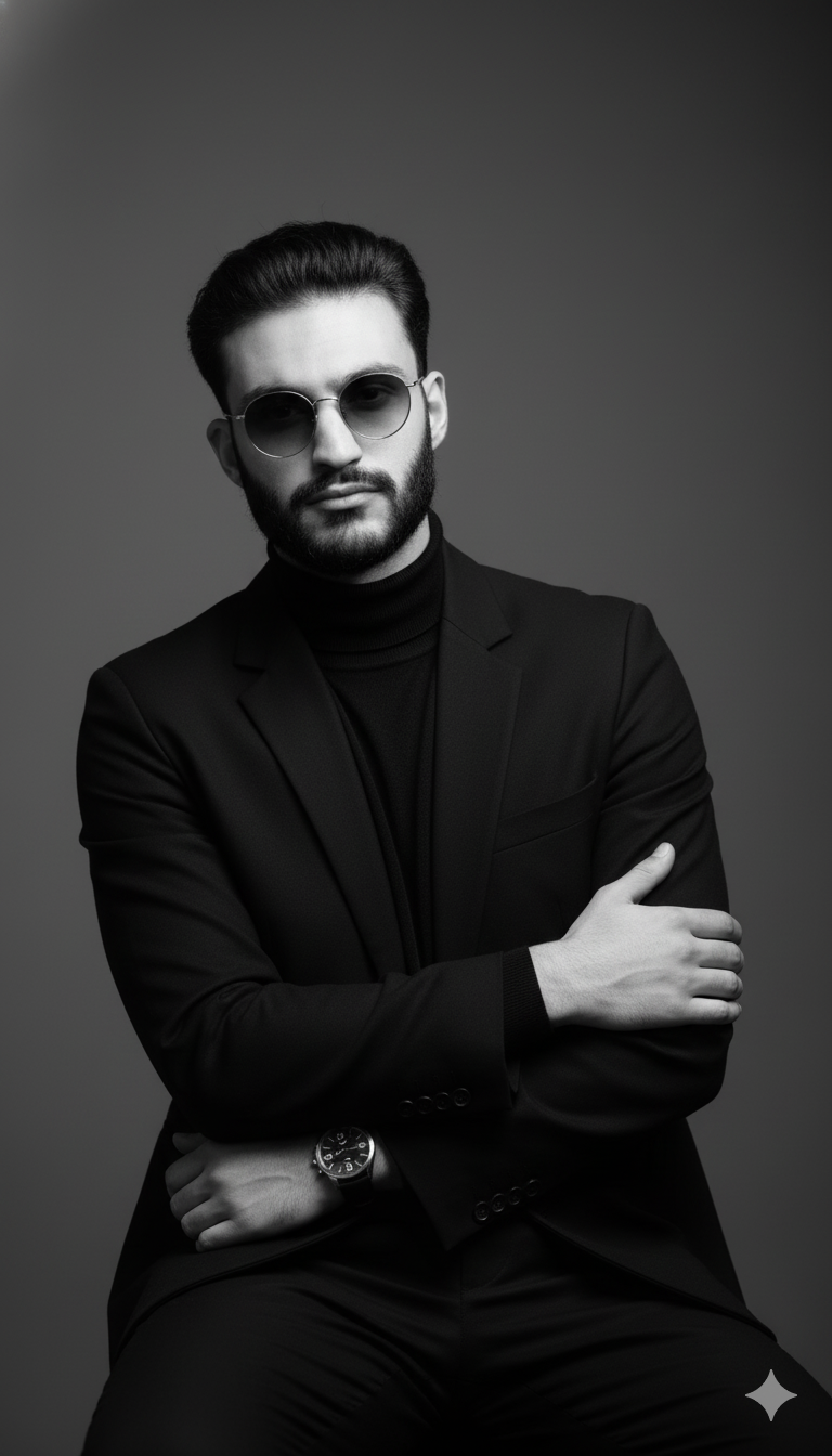 Recreate Serene Male Portrait with Confidence and Elegance