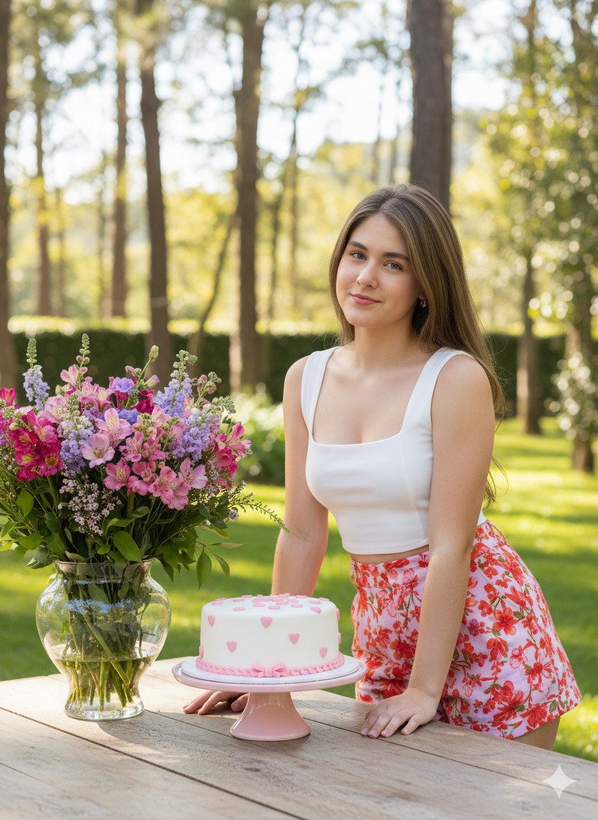 Recreating Outdoor Scene: Gentle Smile Pose Reference