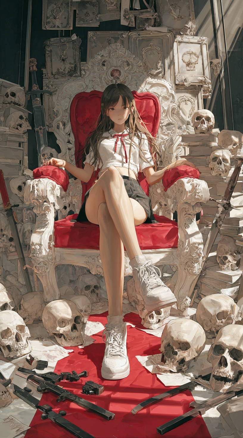 Regal Warrior: Anime Throne Scene with Detail