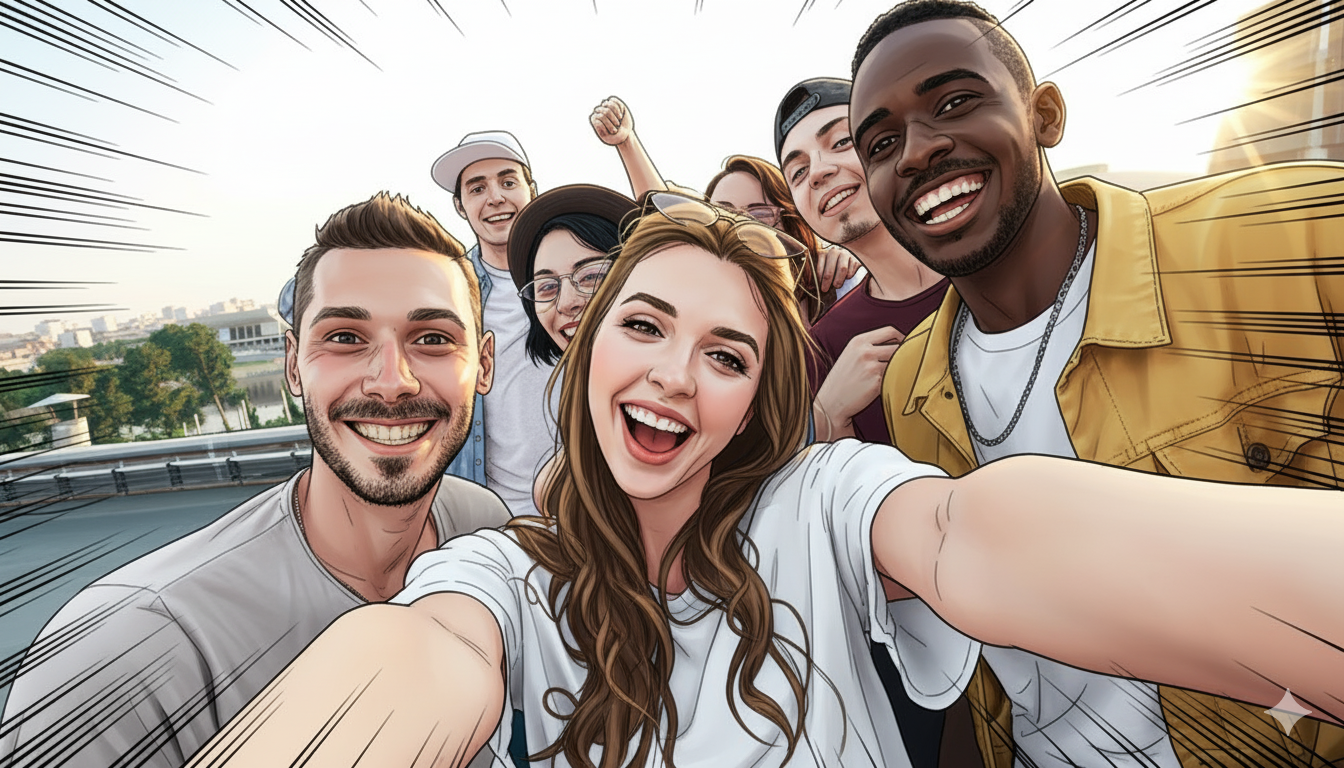 Manga-Style Illustration: Bold Inking and Large Eyes