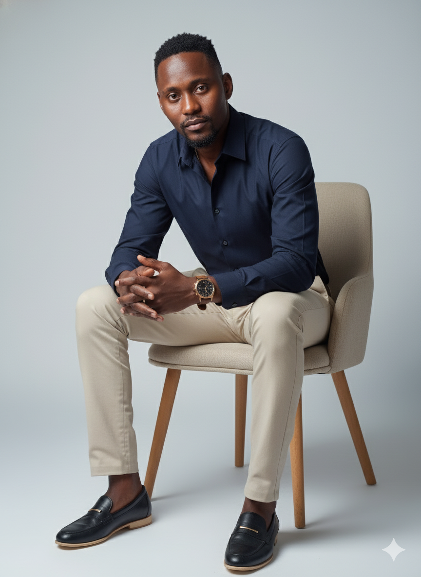 Confident Upper-Body Portrait in Modern Setting