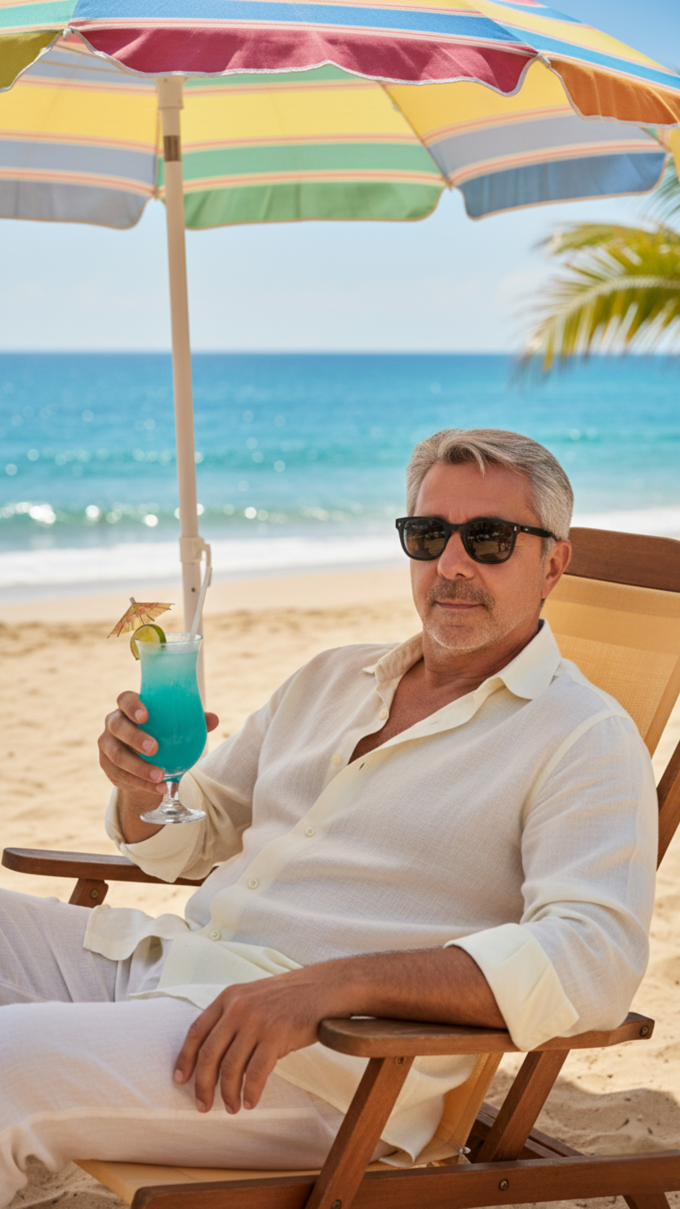 Stylish Summer Serenity: (Your Name) by the Sea