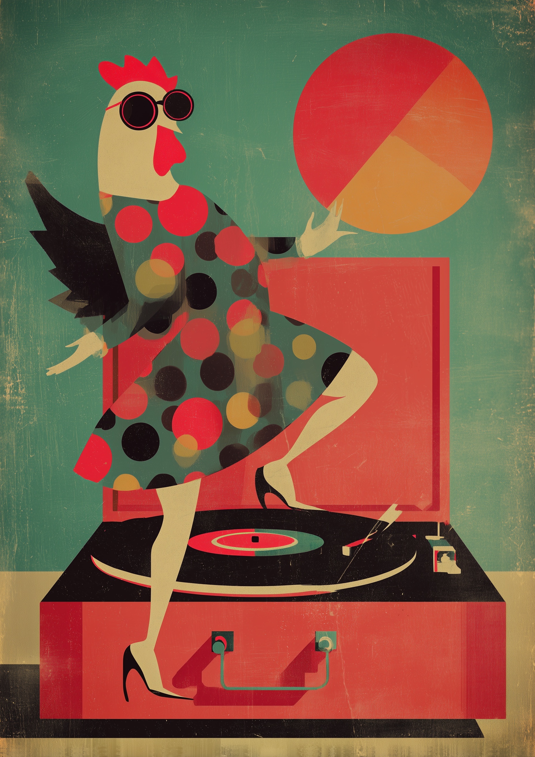 Retro Chicken Dance: Joyful Illustrations for You!