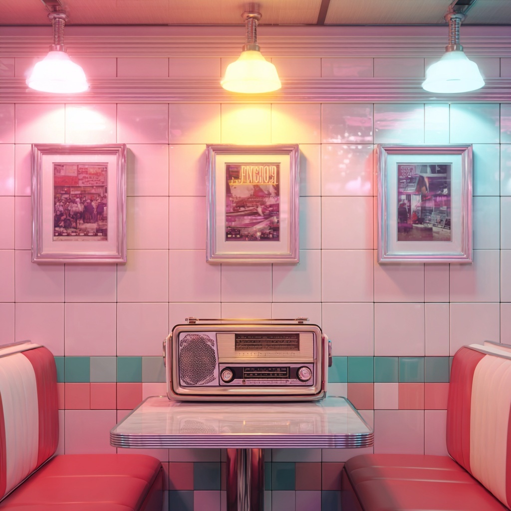 Retro Diner Vibes: Nostalgic Photo Frame Display