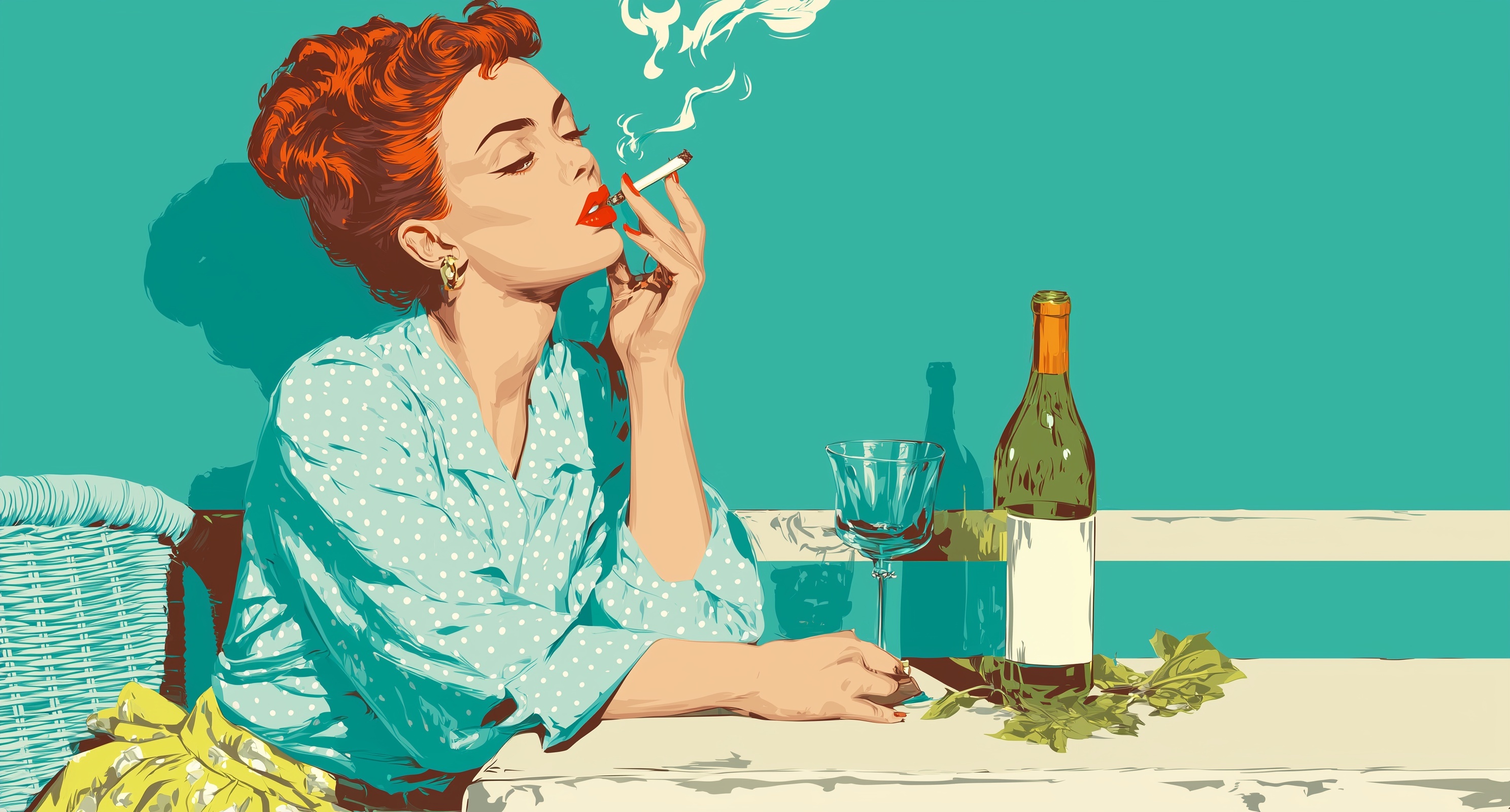 Retro Elegance: A Vintage Smoking Still Life