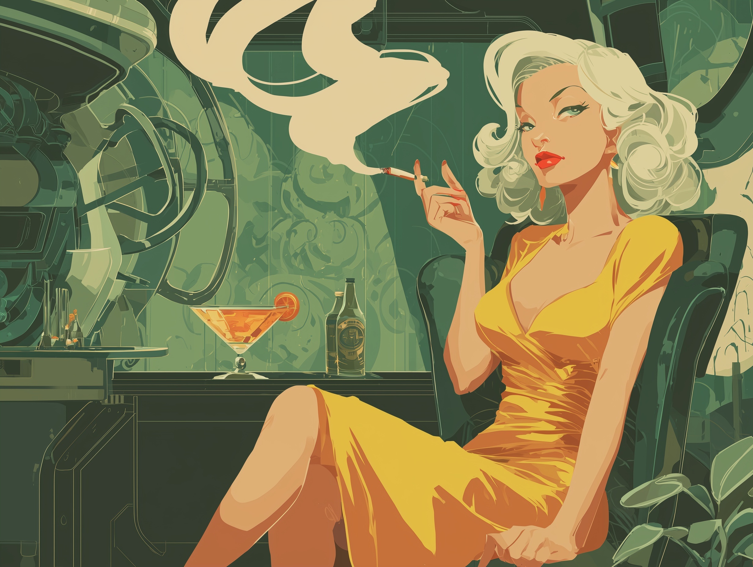 Retro-Futuristic Jazz Bar: Art Deco Adventure